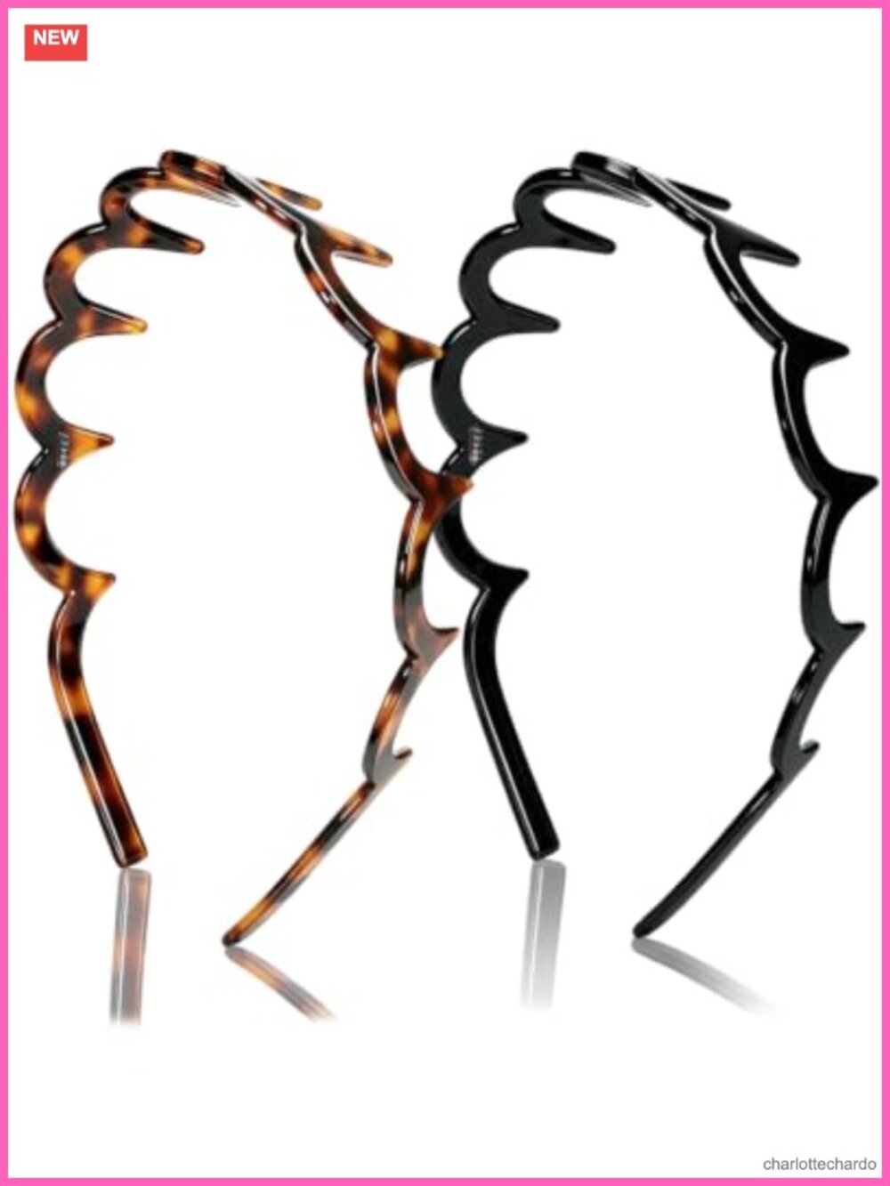 Zig Zag Headbands with Teeth Non-Slip Wavy Comb Hair Accessories 2 Pack